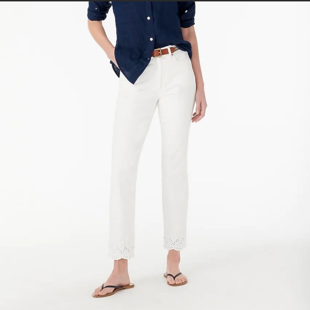 J. Crew 9” Vintage Straight with Embroidered Eyelet Hem❤️